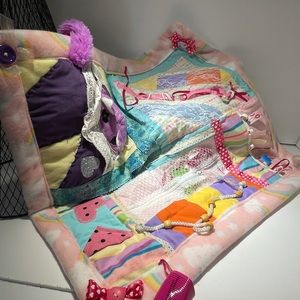 Girly Handmade/created fidget quilt/Fox/girly/soft